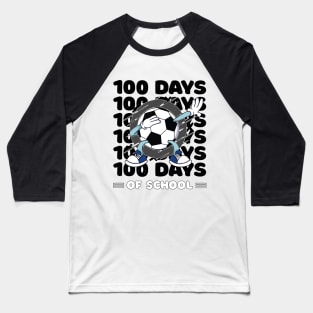 100 Days of school typography featuring a Dabbing Football #3 Baseball T-Shirt